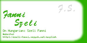 fanni szeli business card